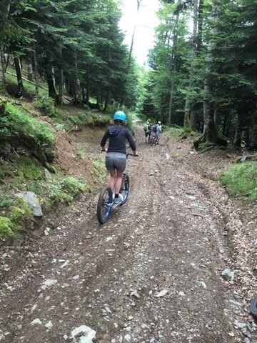 Descente en trottinette tout terrain de montagne